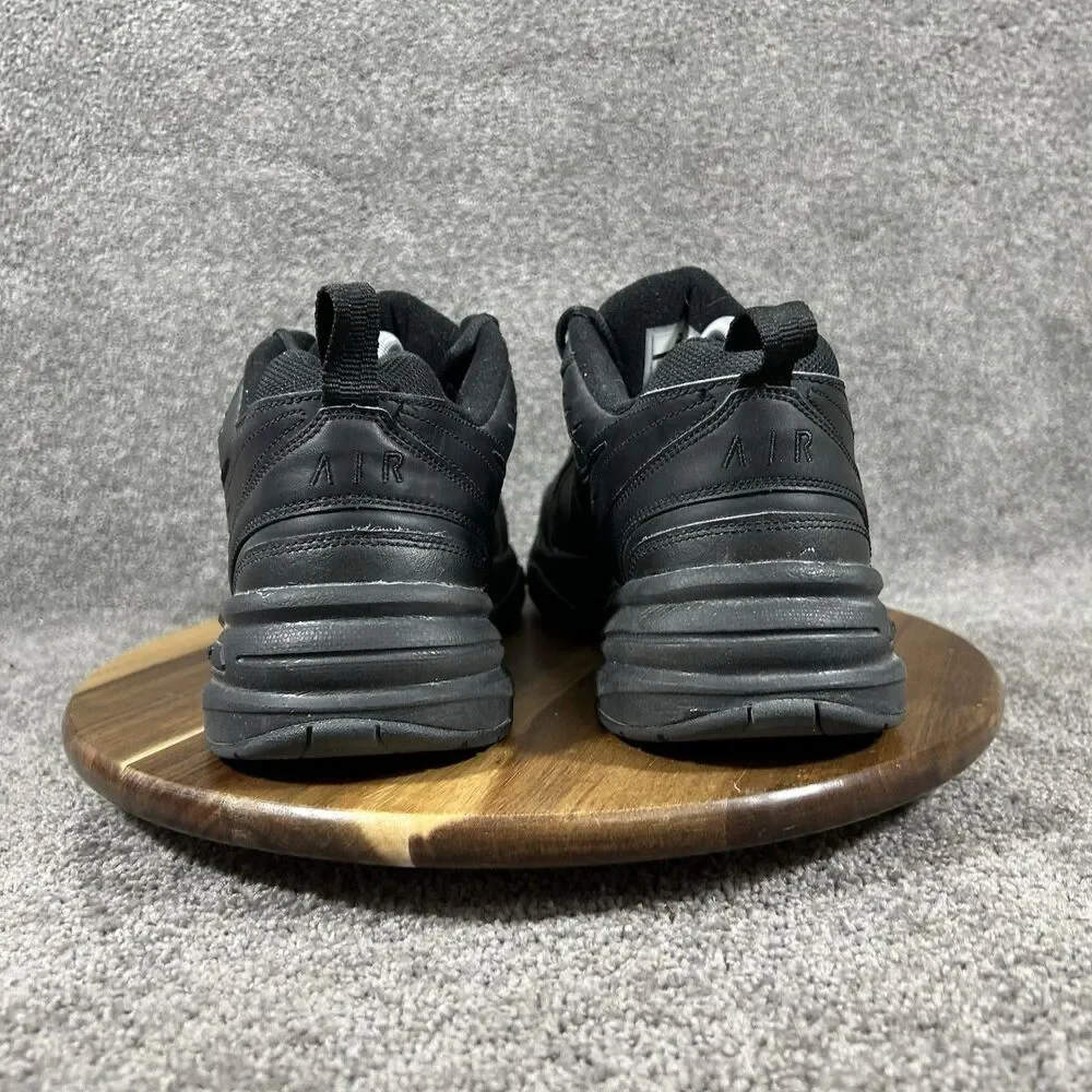 Nike Air Monarch IV Men's Size 10.5 Triple Black Athletic Walking Dad Shoes Used